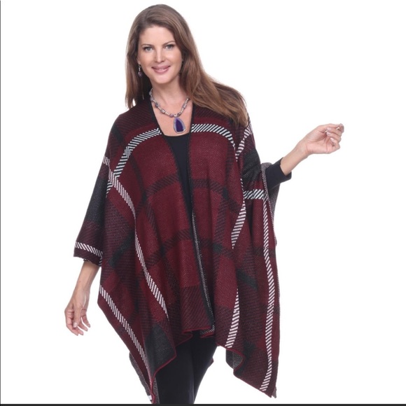 Red poncho/blanket scarf wrap - Picture 1 of 3